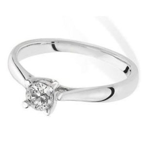 9ct White Gold Solitaire Diamond Ring 0.20ct
