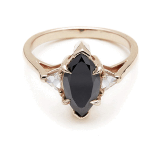 Black Gem Stone Engagement Ring