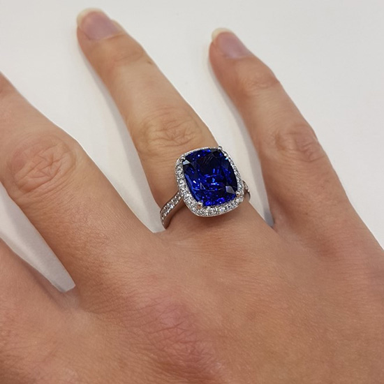 Tanzanite and Diamond ring by W.E. Clark and Son