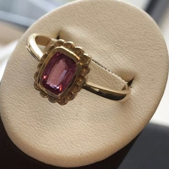 Gold Pink Sapphire Ring