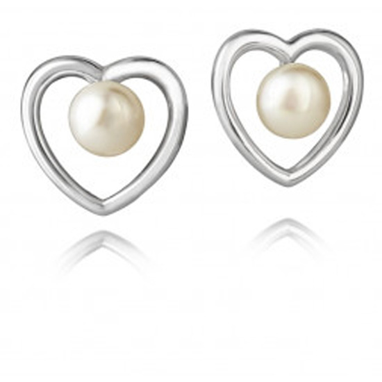 Jersey Pearl heart earrings