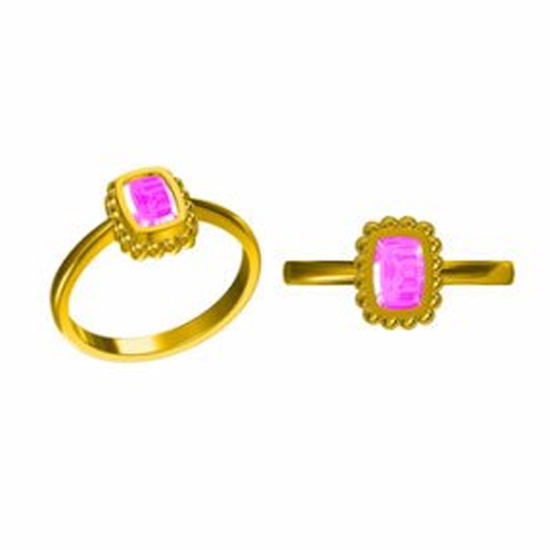Pink Sapphire Ring Render