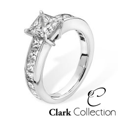Bespoke 3 carat Princess Cut diamond ring crafted in Platinum
